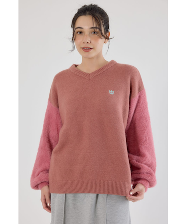 アームシャギーニットトップス