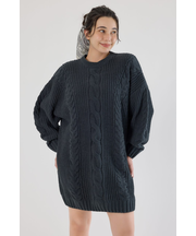 ケーブルモールニットワンピース