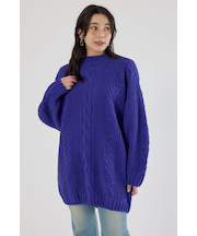 ケーブルモールニットワンピース