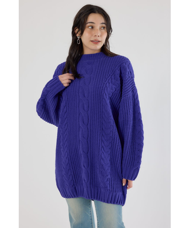 ケーブルモールニットワンピース