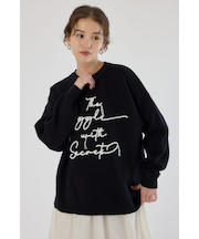 Frayed Lettering ニットトップス