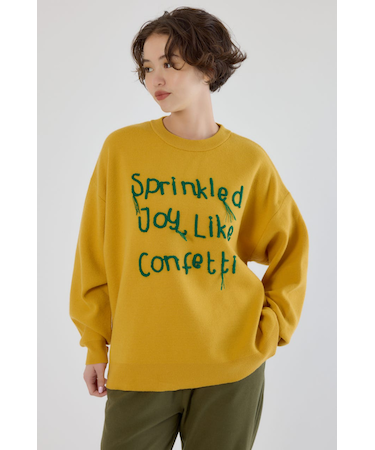 Frayed Lettering ニットトップス