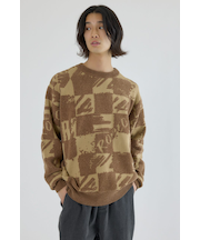 ブロークンチェックニット