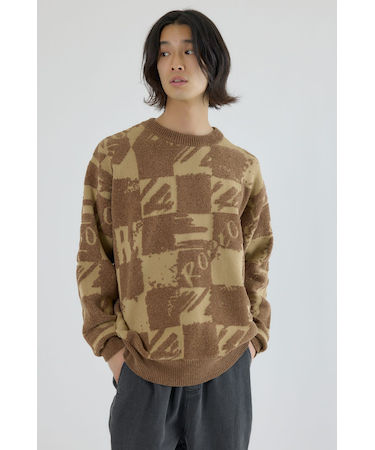 ブロークンチェックニット