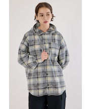 ヴィンテージチェックフードシャツ