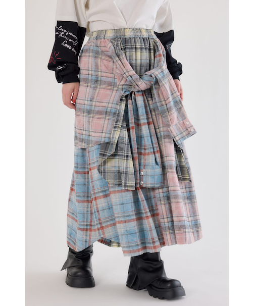 ヴィンテージチェックシャツスカート