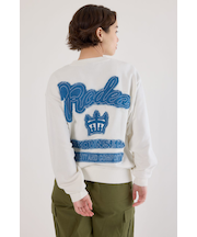 ロゴデニムパッチスウェットトップス