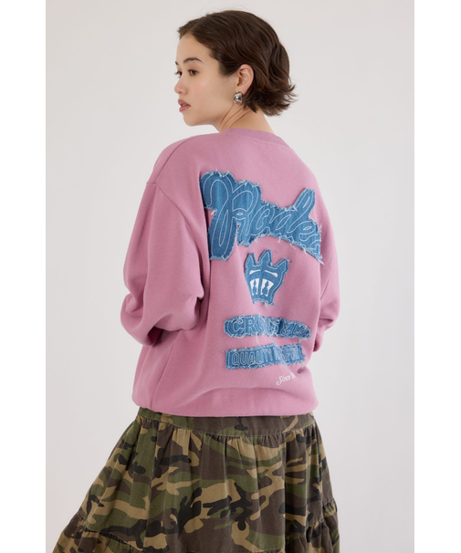 ロゴデニムパッチスウェットトップス