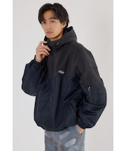 バイカラーフーデッドブルゾン