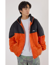 バイカラーフーデッドブルゾン