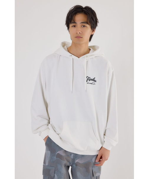 メンズロゴデニムパッチフーディー