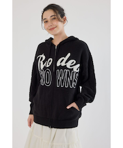 ロゴケーブルニットジップフーディー