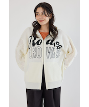 ロゴケーブルニットジップフーディー