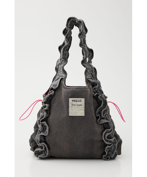 デニムフリルギャザーバッグ