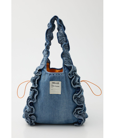 デニムフリルギャザーバッグ