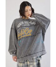 加工アウトシームスウェットトップス