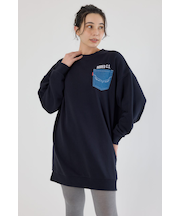 グランジロゴデニムアップリケワンピース