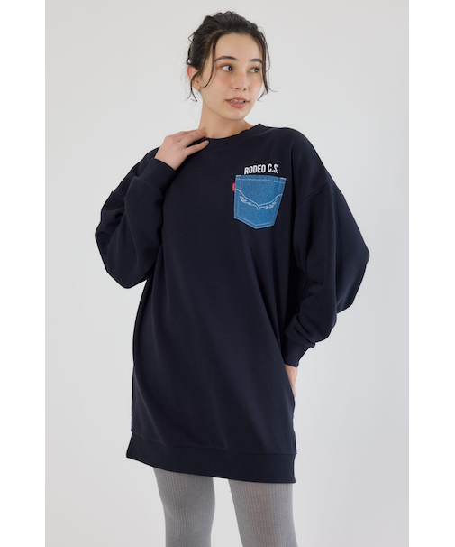 グランジロゴデニムアップリケワンピース