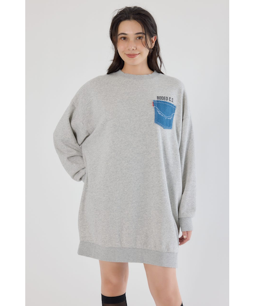 グランジロゴデニムアップリケワンピース