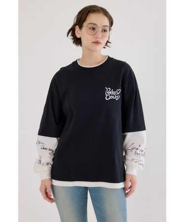 【UNISEX】ハートフェイクレイヤードトップス