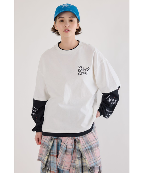 【UNISEX】ハートフェイクレイヤードトップス
