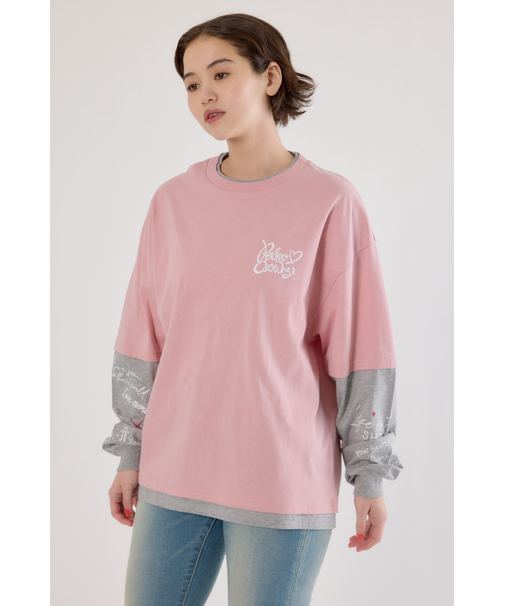 【UNISEX】ハートフェイクレイヤードトップス