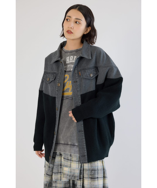 ニットドッキングルーズデニムジャケット｜ロデオクラウンズ／ロデオ