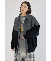 ニットドッキングルーズデニムジャケット