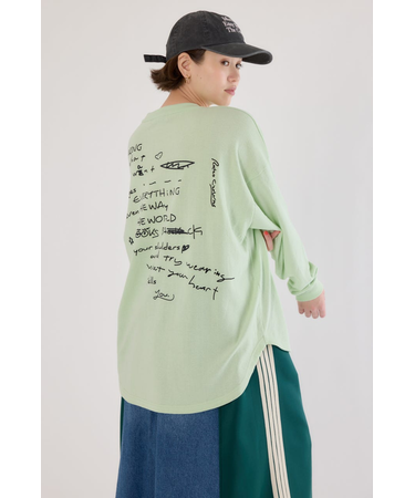 梨地VネックロングスリーブTシャツ