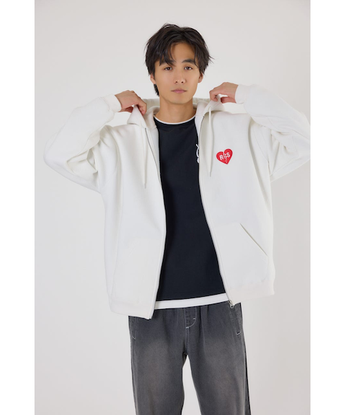 PGG パーカー　ホワイト ハートブレイクZIPパーカー｜ロデオクラウンズ／ロデオクラウンズ