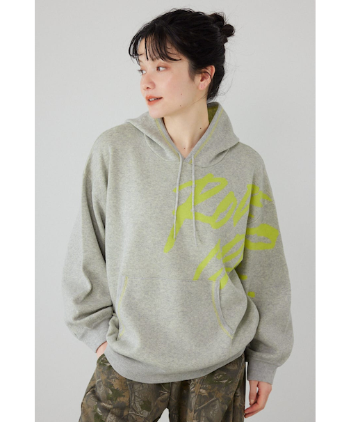 スウェットライクフロントロゴニットフーディー