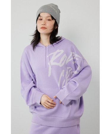 スウェットライクフロントロゴニットフーディー