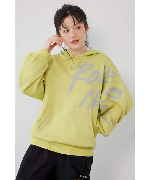 スウェットライクフロントロゴニットフーディー