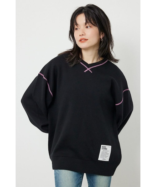 スウェットライク2wayネックニットトップス｜ロデオクラウンズ／ロデオ