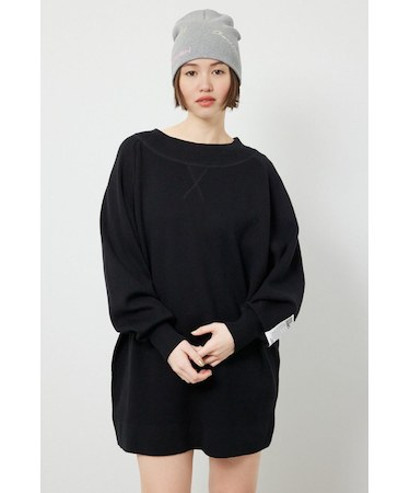 スウェットライクオフショルニットワンピース