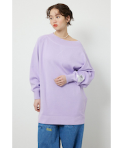 スウェットライクオフショルニットワンピース