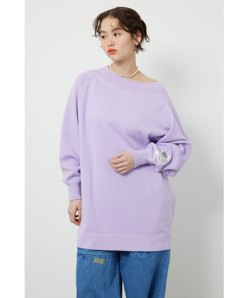 スウェットライクオフショルニットワンピース