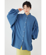 ボリュームスリーブフレアデニムシャツ