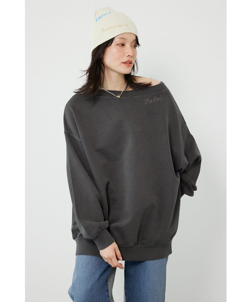 オフショルダースウェットトップス