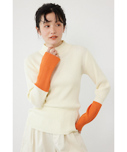 スリーブカラーニットトップス