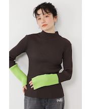 スリーブカラーニットトップス