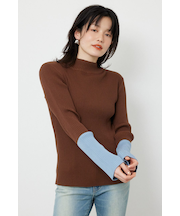 スリーブカラーニットトップス