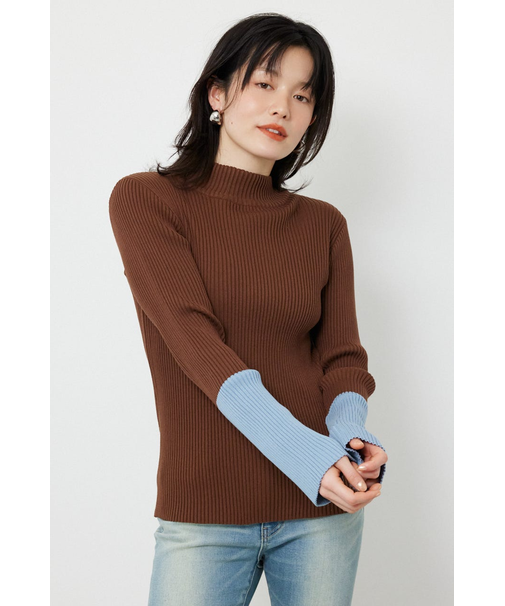 スリーブカラーニットトップス