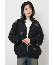 スター柄ニットカーディガン