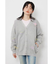 スター柄ニットカーディガン