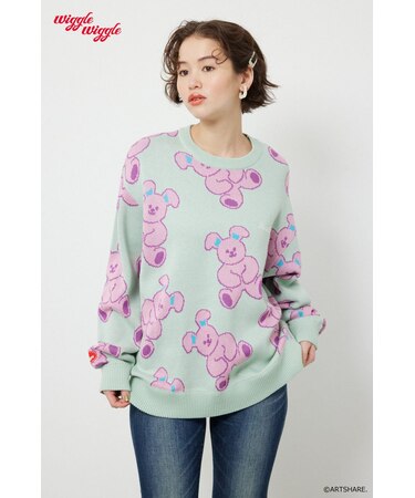 【UNISEX】(wiggle wiggle)パターンニットトップス