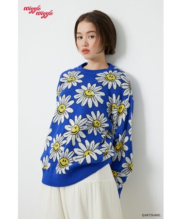 【UNISEX】(wiggle wiggle)パターンニットトップス