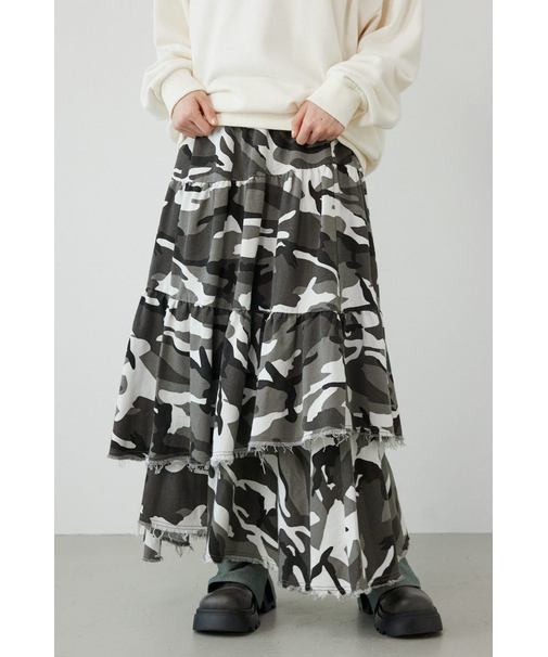 CAMOランダムティアードスカート