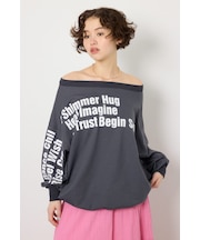 メッセージオフショルダートップス