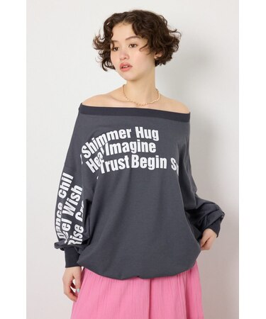 メッセージオフショルダートップス